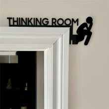 Elegant Modern Metal Toilet Door Sign:A Wall Sculpture for the Thinking Room,A Fine Home Decor Artwork and Pendant