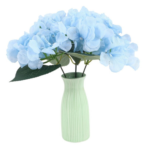 Light  Hydrangea Silk Flowers Heads Pack of 20 Full Hydrangea Flowers Artificial with Stems for Wedding 2