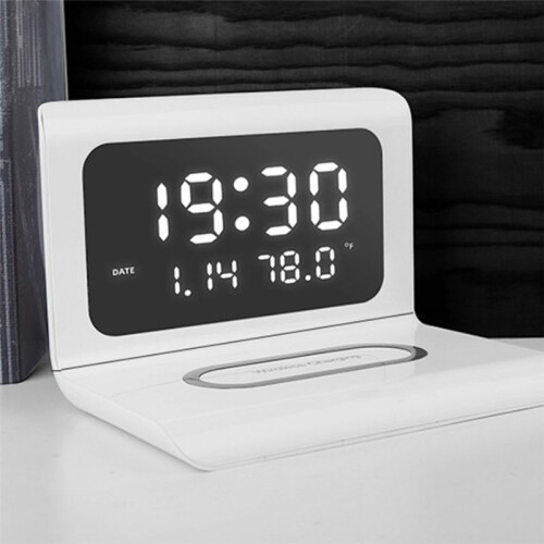Desktop Alarm Clock Wireless Charger Multi-Function Charger Clock Function 3-in-1 Clock Wireless Charger 1