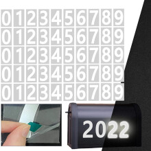 NúMeros de Caixa Postal para Fora, 10 Conjuntos de 0-9 Adesivos NuméRicos Refletivos com Guia Adesiva para FáCil SeparaçãO Do Verso (2 Polegadas)