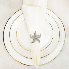 Ronds de Serviette ÉToile de Mer 12 Argent Nautique ÉTé FêTe de Mariage DéCor de Table de Plage