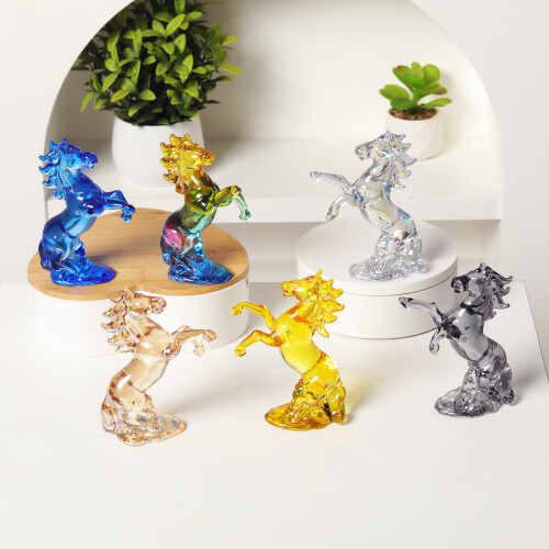 Figurines de cheval en cristal sculptées à la main,-Champagne 1