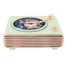 Q4 1200mAh Pequeño Altavoz Bluetooth Verde Vintage
