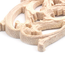 2 Pcs Rubber Wood Carved Applique Retro Furniture Crafts Decor New 22.5X8Cm & 21X15Cm