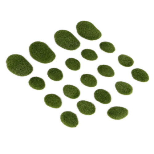 40 Pieces 2 Sizes Artificial Moss Rocks Decorative Faux Green Moss Covered Stones 2