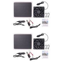 2X Zonnepaneel Ventilator 20W 12V USB Zonne- Fan Outdoor IP65 Waterdichte Draagbare Ventilator Afzuigventilator