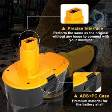 Batteria da 18V 6,0AH 4500mAh per Utensili Wireless, Nero e Giallo