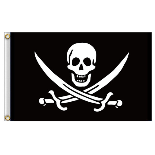 (D) Pirate Skull Flag - Lightweight & Durable Banner