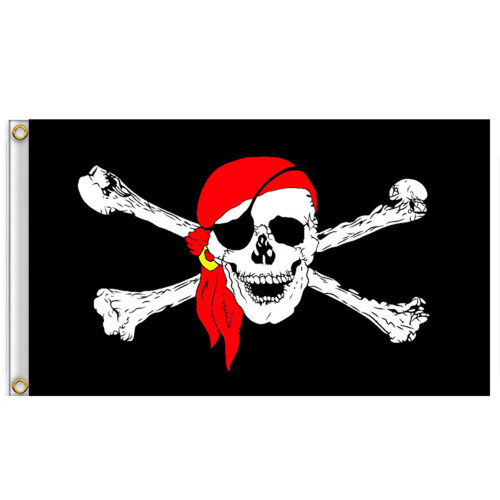 (C) Pirate Skull Flag - Lightweight & Durable Banner 1