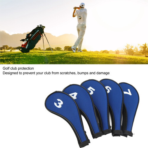 10x Neoprene Zippered Golf Iron Head Covers Royal