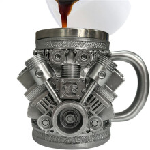 2X Taza de Acero Inoxidable con Motor Personalizado, Diseño Creativo de Motor de Coche en 3D para Entusiastas de los Coches y Aficionados Al V8.