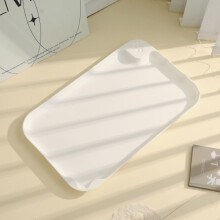Tappetino per l'alimentazione degli animali con bordi rialzati, base antiscivolo, 57,5x35,5cm, bianco