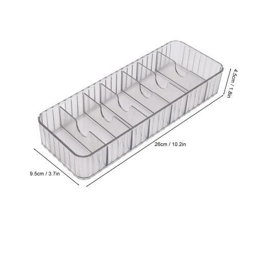 2 pezzi di scatola trasparente per cavi, 7 scomparti, 26x9,5x4,5 cm 1