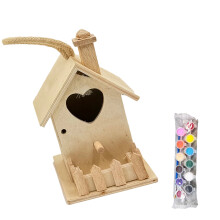 Wooden Bird House Breeding Nest For Garden Yard Decoration-S