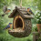 Mangeoire à oiseaux en forme de cabane d'arbre vintage, 7