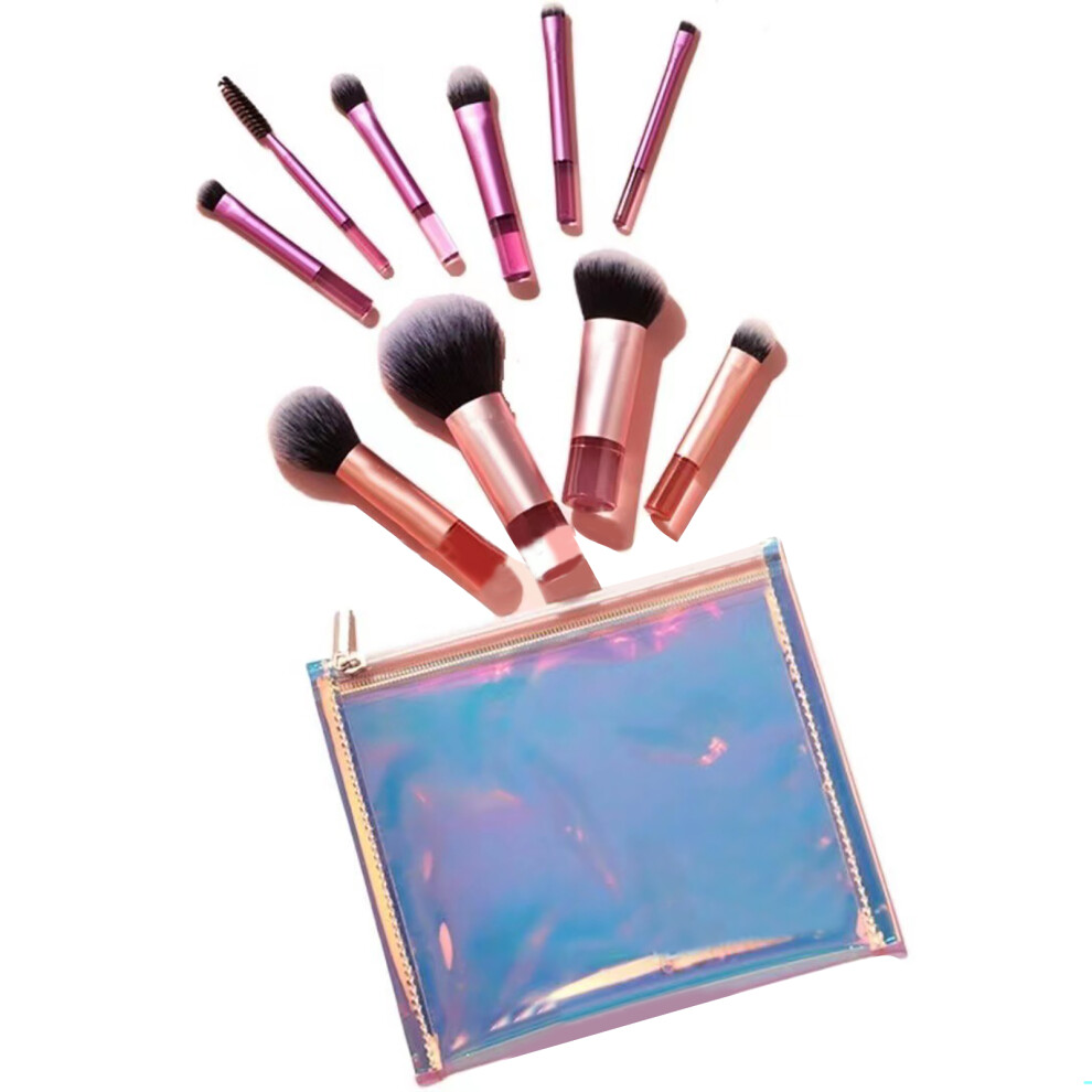 10PCS Mini Makeup Brush Set, Portable Travel Cosmetic Tools