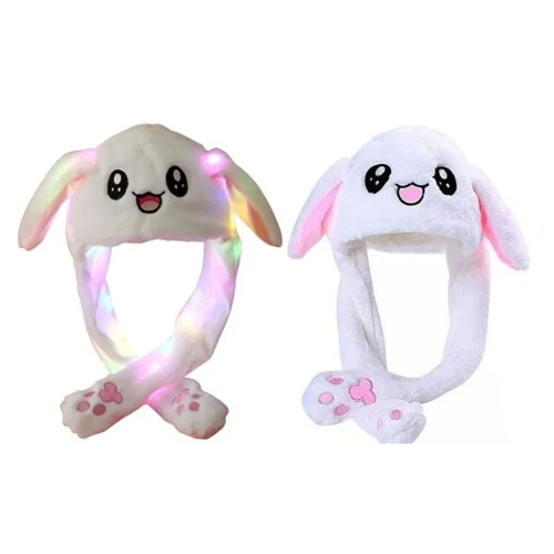 White LED Bunny Hat Soft Warm Fashion 1