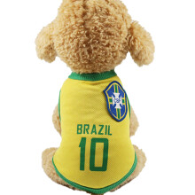 Op maat gemaakt hondenshirt voor Braziliaanse fans, lichtgewicht meshstof met geborduurde vlagdetails, ademend en koel kledingstuk voor