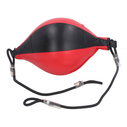 Double End Punching Bag for Boxing Training, PU Leather, Red & Black