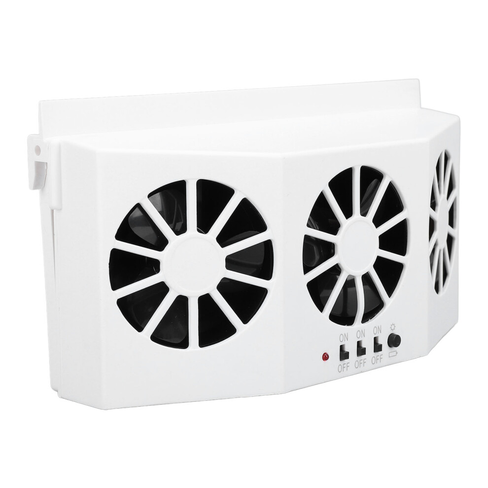 Solar Car Exhaust Fan 3-Speed Abs Ventilator 738G White 8791385493052