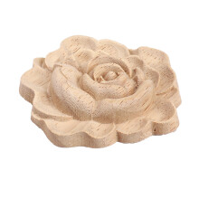 4X Furniture Wood Carving Appliques Vintage Nautical Decor Cabinet Door Solid Decals Flowers Pattern Carved Wooden