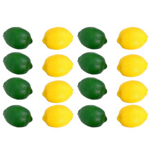 16 Pack Artificial Fake Lemons Limes Fruit for Vase Filler Home Kitchen Party Decoration, Yellow and Green