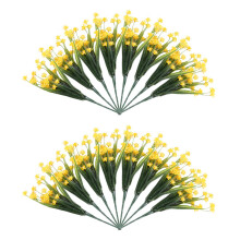 16Pcs Artificial Flowers Outdoor Uv Resistant Plants, 8 Branches Faux Plastic Greenery Shrubs Plants