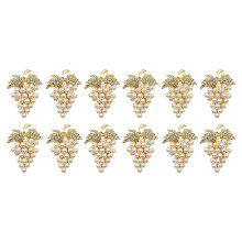 Raisins Ensemble de 12 Anneaux de Serviette, avec Anneau de Serviette en Alliage Imitation Diamant Scintillant et Perles IncrustéEs