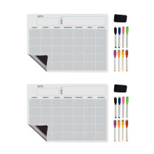 2X A3 Magnetic Whiteboard Trocken LöSchen Kalender Set Whiteboard Wochen Planer für KüHlschrank KüHlschrank KüChe Haus 17X12 Zoll