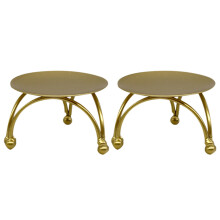 European Style Candlestick Iron Candle Holders Retro Round Table Golden for Home Festive Ornament 2Pcs