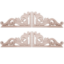 4 StüCk + Rechts (Je 2 StüCk) Vintage Holz Geschnitzt Ecke Onlay MöBel Wand Dekor Unlackiert Frame Applique