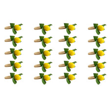 20PCS Handmade Napkin Rings Yellow Faux Lemon with Vine Napkin Ring for Wedding, Dinner Party, Banquet, Serviette