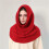 Integrierter Schal, Halswärmer, Pullover, Mütze,-Schwarz 7