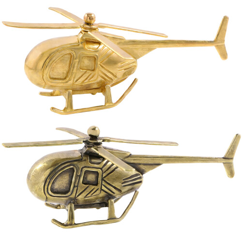 Messing-Retros-Helikopter-Figur, handgefertigte-Grundfarbe 1