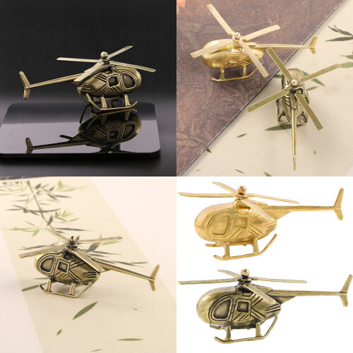 Messing-Retros-Helikopter-Figur, handgefertigte-Grundfarbe 2