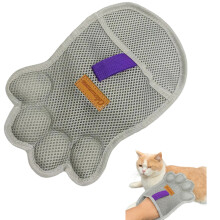 Paw-Shaped Pet Hair Cleaning Glove for Dogs & Cats,-Gray