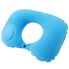 Portable Inflatable U Shape Neck Pillow for Travel-light blue