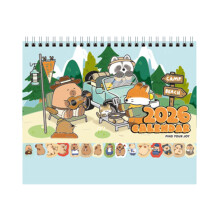 2026 Desktop Maandkalender Schattige Capybara Thema Kalender-D