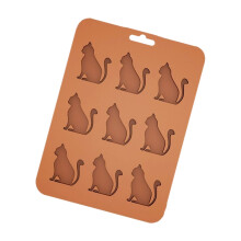 Ice Ball Making Molds Cats Shape Ice Tray Kitchen-brown