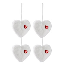 Valentines Day Decorations - 6PCS Fuzzy Heart Plush-White 4