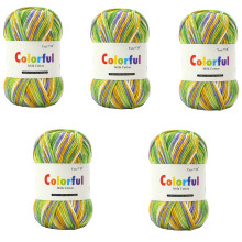 5Rolls Anti Pilling Dyed Acrylic Yarn 50grams Per-Section 4