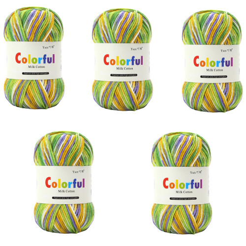 5Rolls Anti Pilling Dyed Acrylic Yarn 50grams Per-Section 4