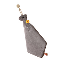 Wealthy Horse Design Velvet Fleece Hand Towel Symbolizing-grey