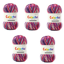 5Rolls Multicolored Acrylic Yarn Milk Cotton Yarn for-Section 5