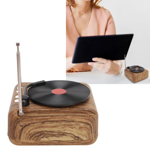 Altavoz para tocadiscos de vinilo 360 1000mAh acabado madera 2