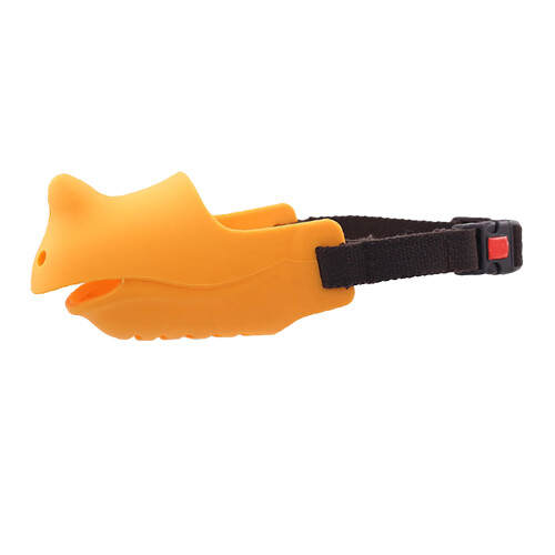 Breathable Silicone Dog Muzzle, Adjustable, Yellow, M (13.5‑16cm) 1