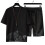 Black Men's Summer Suit, Cotton 2-Piece Set 13