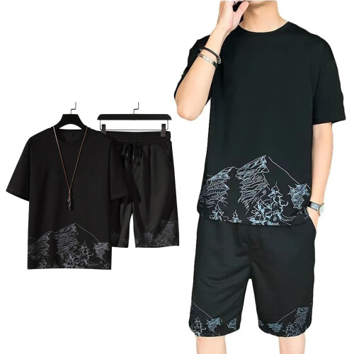 Men's Casual Two-Piece Cotton Summer Set 1