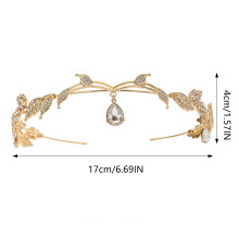 (White, Gold) Rhinestone Hair Hoop Headpiece - Non-slip Metal Accessory