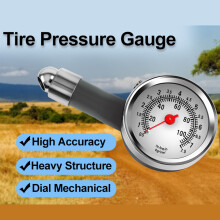 (Stainless Steel) Heavy-Duty Tire Pressure Gauge for Vehicles